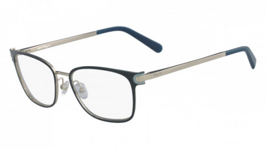 Ferragamo SF2159 Eyeglasses, (428) PETROL/SHINY GOLD