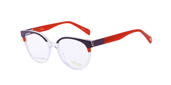Alpha Viana V-1040 Eyeglasses, C1- clear/burg/orange