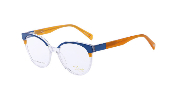 Alpha Viana V-1040 Eyeglasses, C2- clear/ blue/orange