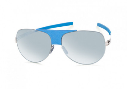 ic! berlin Roadster Sunglasses, Pearl-Power-Blue / Teal Mirrored