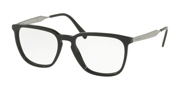 Prada PR 07UVF CONCEPTUAL Eyeglasses, 1AB1O1 BLACK (BLACK)