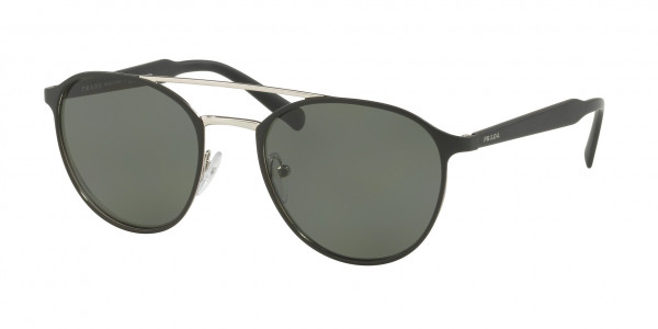 Prada PR 62TS CONCEPTUAL Sunglasses, 1BO5X1 CONCEPTUAL MATTE BLACK/SILVER (BLACK)