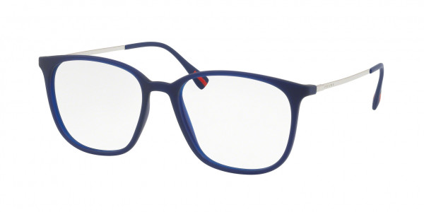 Prada Linea Rossa PS 03IV LIFESTYLE Eyeglasses, U631O1 TRANSPARENT BLUE RUBBER (BLUE)