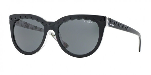 Vogue VO2889S Sunglasses, 221087 TOP BLACK/FLOWERS SERIGRAPHY (BLACK)