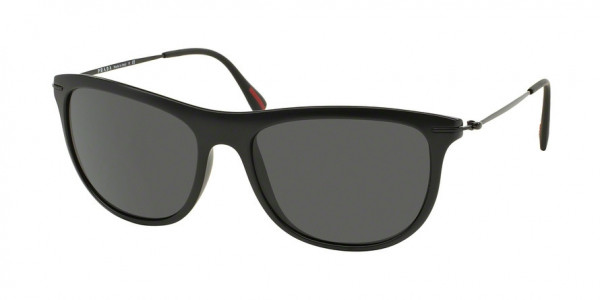 Prada Linea Rossa PS 01PS RED FEATHER Sunglasses, 1BO1A1 BLACK DEMI SHINY (BLACK)