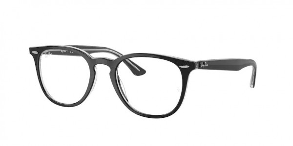 Ray-Ban Optical RX7159 Eyeglasses, 2034 BLACK ON TRANSPARENT (BLACK)
