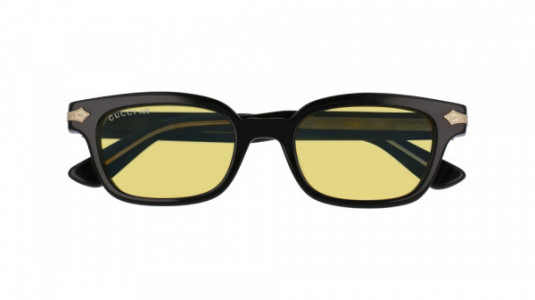Gucci GG0086S Sunglasses, 001 - BLACK with YELLOW lenses