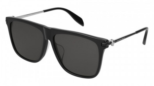 Alexander McQueen AM0106SA Sunglasses, 001 - BLACK with GREY lenses
