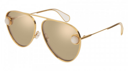 Christopher Kane CK0015S Sunglasses, 002 - GOLD with WHITE lenses