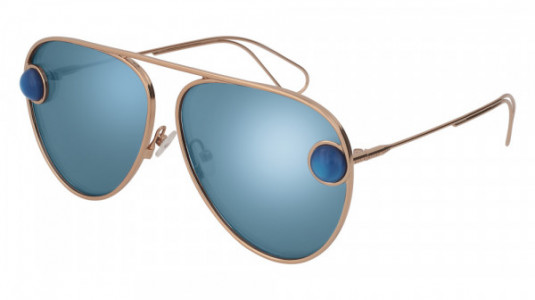 Christopher Kane CK0015S Sunglasses, 003 - GOLD with BLUE lenses
