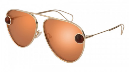 Christopher Kane CK0015S Sunglasses, 004 - GOLD with ORANGE lenses