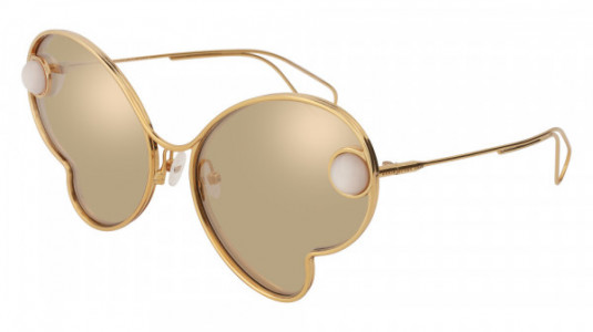 Christopher Kane CK0016S Sunglasses, 002 - GOLD with WHITE lenses