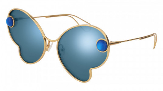 Christopher Kane CK0016S Sunglasses, 003 - GOLD with BLUE lenses