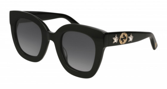 Gucci GG0208S Sunglasses, 001 - BLACK with GREY lenses