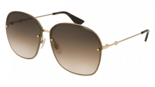 Gucci GG0228S Sunglasses, 003 - GOLD with BROWN lenses