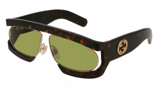 Gucci GG0233S Sunglasses, 001 - HAVANA with LIGHT BLUE lenses