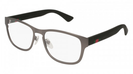 Gucci GG0175O Eyeglasses, 001 - RUTHENIUM with BLACK temples