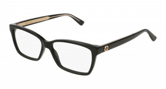Gucci GG0312O Eyeglasses, 001 - BLACK with TRANSPARENT lenses