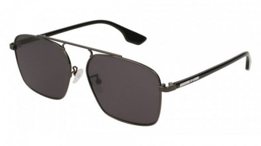 McQ MQ0094S Sunglasses, 001 - RUTHENIUM with BLACK temples and GREY lenses