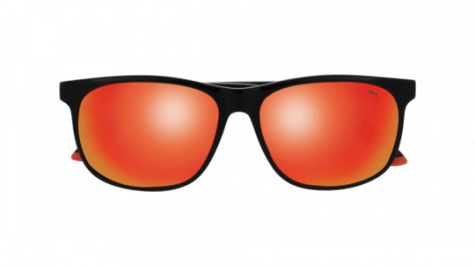 Puma PU0106S Sunglasses, 001 - BLACK with ORANGE lenses