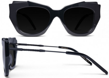Coco and Breezy Coco and Breezy Hestia Sunglasses, 101 Black Marble-Gold/Grey Gradient Lenses