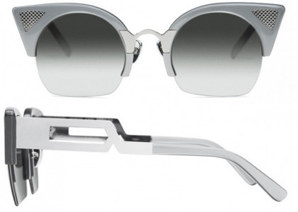 Coco and Breezy Coco and Breezy Zesiro Sunglasses, 105 Silver-Gumetal/Silver Mirror Lenses