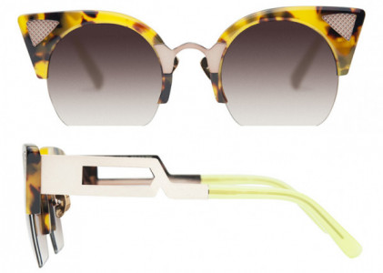 Coco and Breezy Coco and Breezy Zesiro Sunglasses, 110 Tortoise-Lime-Rose Gold/Brown Gradient Lenses