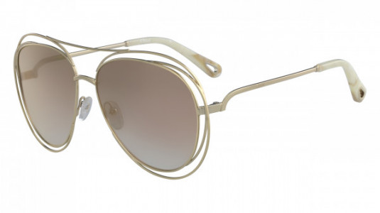 Chloé CE134S Sunglasses, (794) GOLD/MARBLE/REVO ROSE PEACH LE