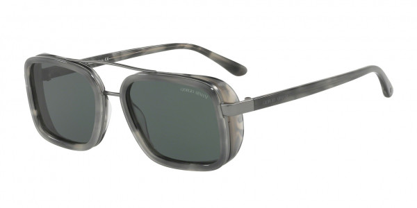 Giorgio Armani AR6063 Sunglasses, 300371 STRIPED GREY (GREY)