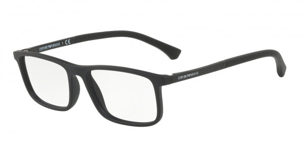 Emporio Armani EA3125F Eyeglasses, 5063 RUBBER BLACK (BLACK)