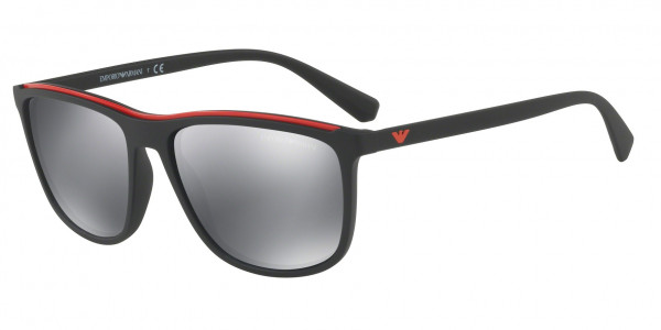 Emporio Armani EA4109 Sunglasses, 50426G MATTE BLACK MIRROR BLACK (BLACK)