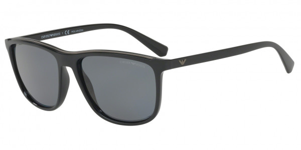 Emporio Armani EA4109F Sunglasses, 501781 SHINY BLACK GREY POLAR (BLACK)