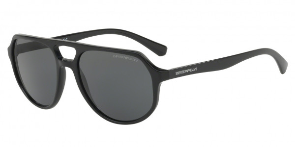 Emporio Armani EA4111 Sunglasses, 500187 BLACK GREY (BLACK)
