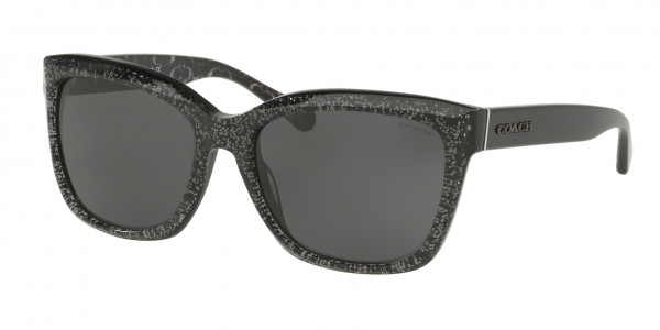 Coach HC8230 L1006 Sunglasses, 550587 L1006 BLACK CHUNKY GLITTER DAR (BLACK)