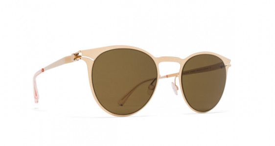 Mykita FEDERICO Sunglasses, CHAMPAGNE GOLD - LENS: RAW BROWN SOLID