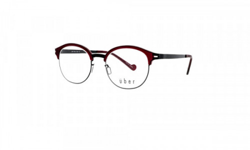 Uber Race Eyeglasses, Black/Burgundy