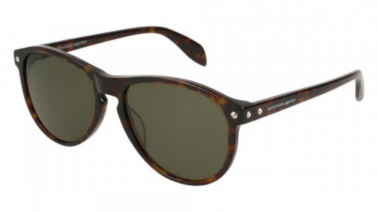 Alexander McQueen AM0098S Sunglasses, HAVANA with GREEN lenses