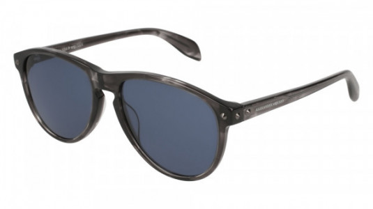 Alexander McQueen AM0098S Sunglasses, HAVANA with BLUE lenses