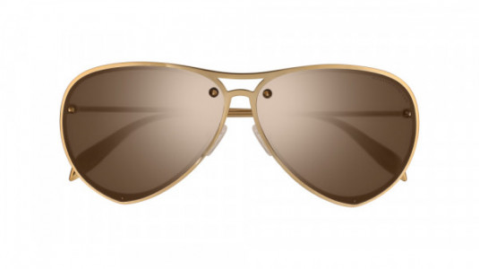 Alexander McQueen AM0102S Sunglasses, GOLD with BROWN lenses