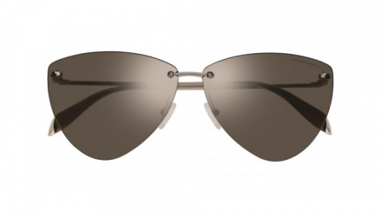 Alexander McQueen AM0103S Sunglasses, SILVER with GREY lenses