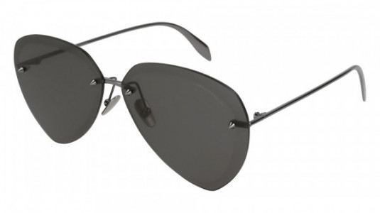 Alexander McQueen AM0120SA Sunglasses, RUTHENIUM with GREY lenses