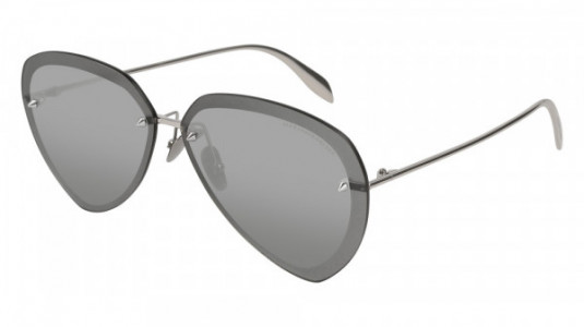 Alexander McQueen AM0120SA Sunglasses, SILVER with SILVER lenses
