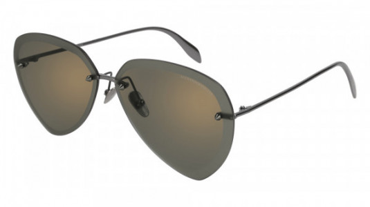 Alexander McQueen AM0120SA Sunglasses, RUTHENIUM with BRONZE lenses