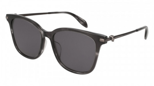 Alexander McQueen AM0123SK Sunglasses, GREY with RUTHENIUM temples and GREY lenses