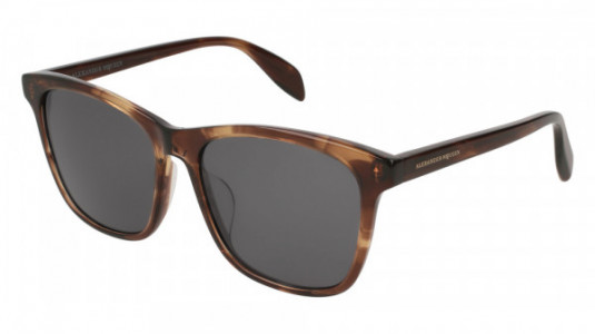 Alexander McQueen AM0127SK Sunglasses, BROWN with GREY lenses