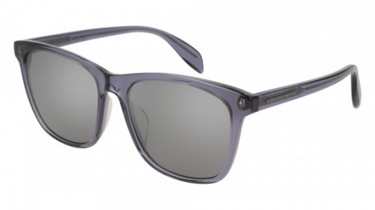 Alexander McQueen AM0127SK Sunglasses, BLUE with SILVER lenses