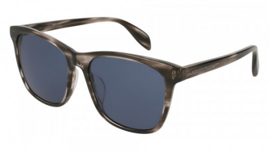Alexander McQueen AM0127SK Sunglasses, GREY with BLUE lenses