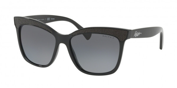 Ralph RA5235 Sunglasses, 1377T3 BLACK GREY GRADIENT POLARIZED (BLACK)