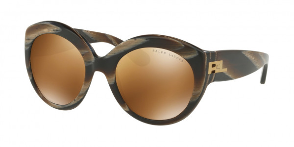 Ralph Lauren RL8159 Sunglasses, 56346H BROWN HORN VINTAGE EFFECT (BROWN)