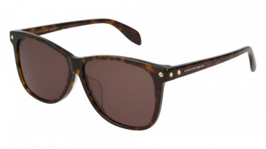 Alexander McQueen AM0099SA Sunglasses, 002 - HAVANA with BROWN lenses